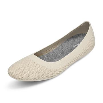 Beige Allbirds Tree Breezers Lux Women's Flat Shoes | IN1673GS