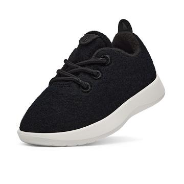 Beige / Black Allbirds Smallbirds Wool Runner Kids' Sneakers | IN1857DF