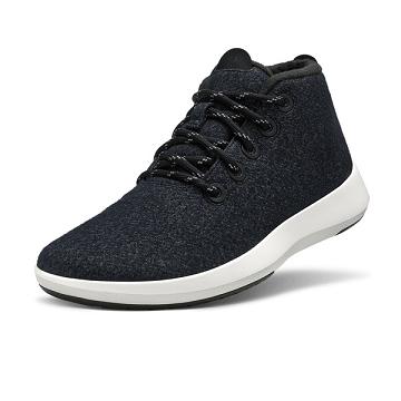 Beige / Black Allbirds Wool Runner-up Mizzles Men's High Tops | IN1228KO