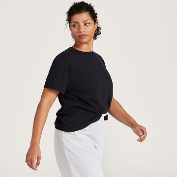 Black Allbirds Allgood Cotton Women's T Shirts | IN1744CT