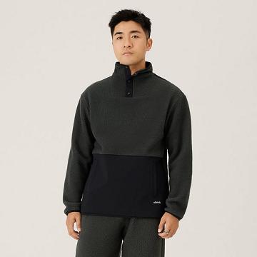 Black Allbirds Fluff Fleece Pullover Men's Hoodie | IN1330ZU