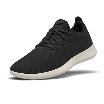 Black / White Allbirds Wool Runner Men's Sneakers | IN1066BE