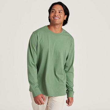 Green Allbirds Allgood Cotton Long Sleeve Men's T Shirts | IN1289OK