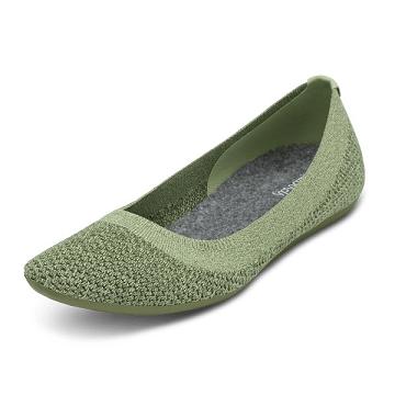 Green Allbirds Tree Breezers Women's Flat Shoes | IN1670KO