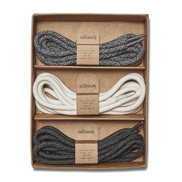 Grey / White / Black Allbirds Runner Kit Men's Laces | IN1387GS