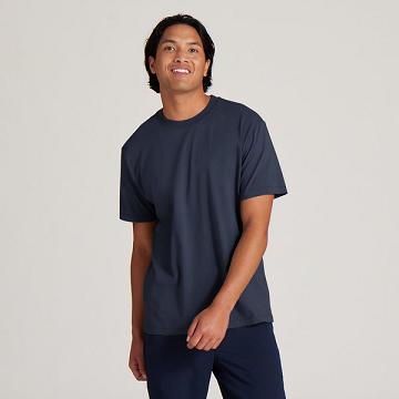 Navy Allbirds Allgood Cotton Men's T Shirts | IN1297QM