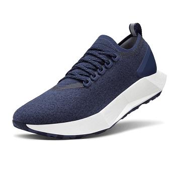 Navy Allbirds Wool Flyer Mizzles Men's Running Shoes | IN1130SG