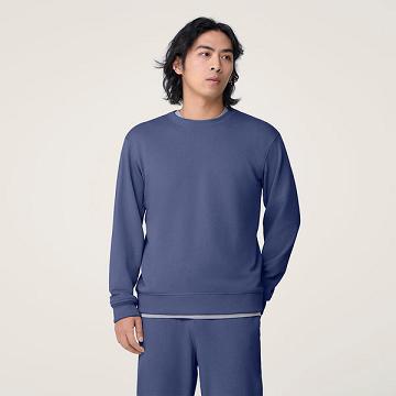 Navy / Blue Allbirds R&R Sweat Men's Shirts | IN1310FD