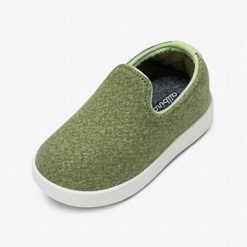 Olive Allbirds Smallbirds Wool Loungers Kids' Slip On Shoes | IN1875XY