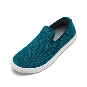 Turquoise / White Allbirds Tree Loungers Men's Slip On Shoes | IN1107OK