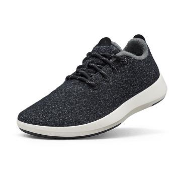 White / Black Allbirds Wool Mizzles Men's Sneakers | IN1051DF