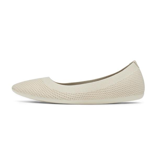 Beige Allbirds Tree Breezers Lux Women's Flat Shoes | IN1673GS