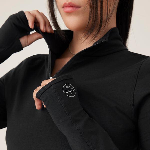 Black Allbirds Performance Quarter Zip Women's Hoodie | IN1775IN