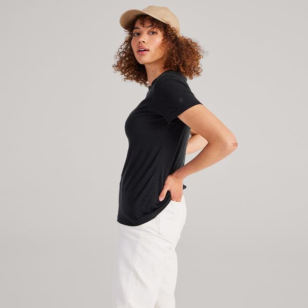 Black Allbirds Sea Women's T Shirts | IN1736RV