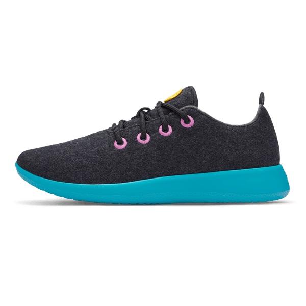 Black / Mint Allbirds Wool Runner Women's Sneakers | IN1484CT