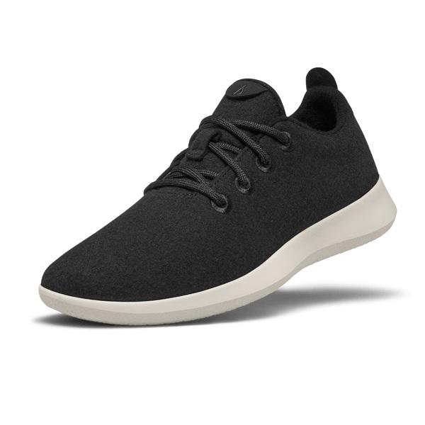 Black / White Allbirds Wool Runner Men\'s Sneakers | IN1066BE