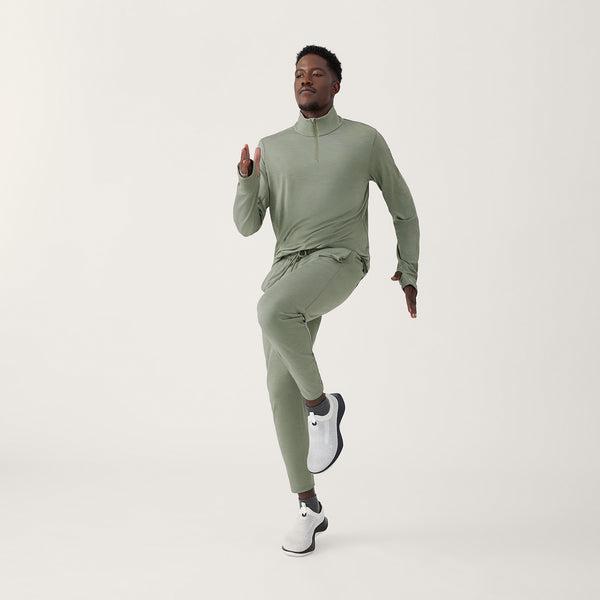 Green Allbirds Performance Quarter Zip Men's Hoodie | IN1325NW