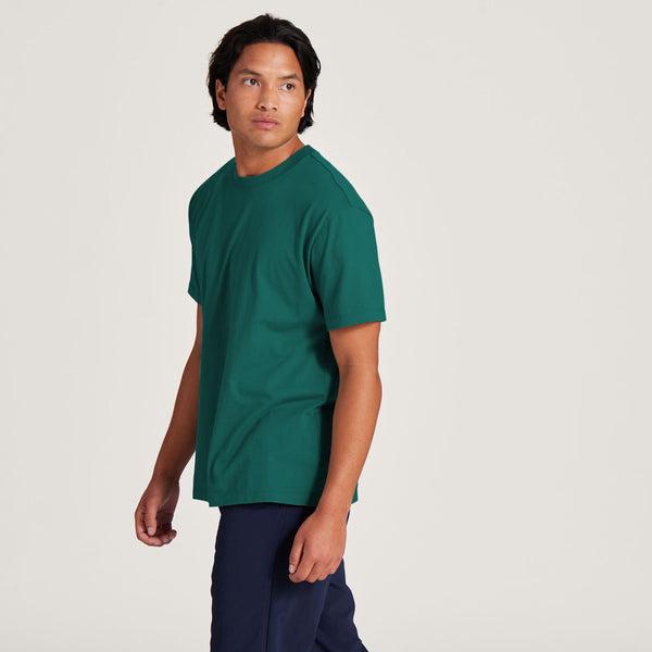 Turquoise Allbirds Allgood Cotton Men's T Shirts | IN1298MQ