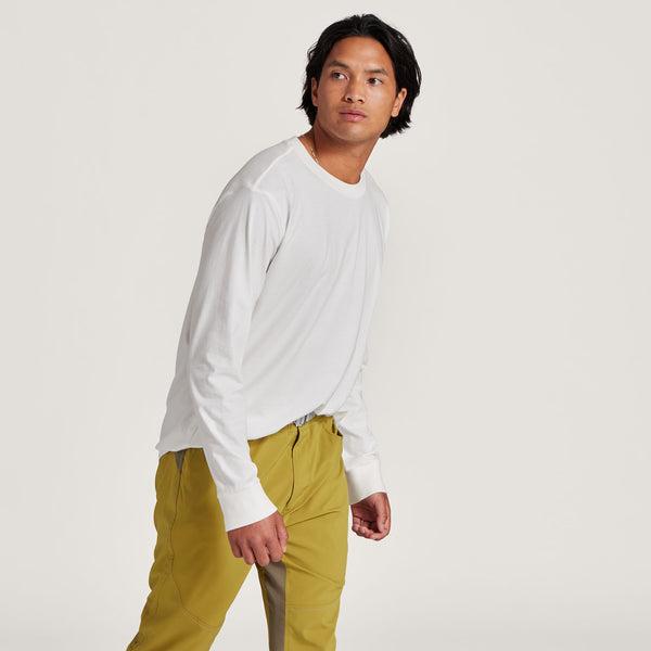 White Allbirds Allgood Cotton Long Sleeve Men's T Shirts | IN1288PJ