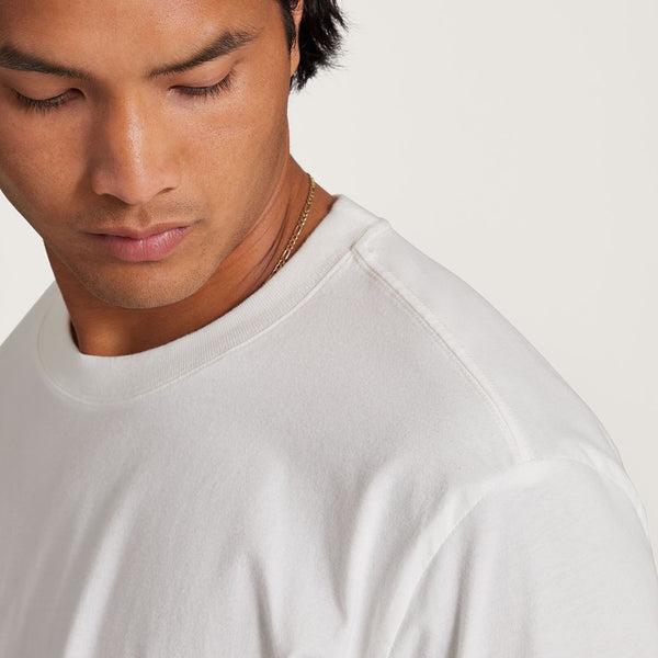 White Allbirds Allgood Cotton Long Sleeve Men's T Shirts | IN1288PJ