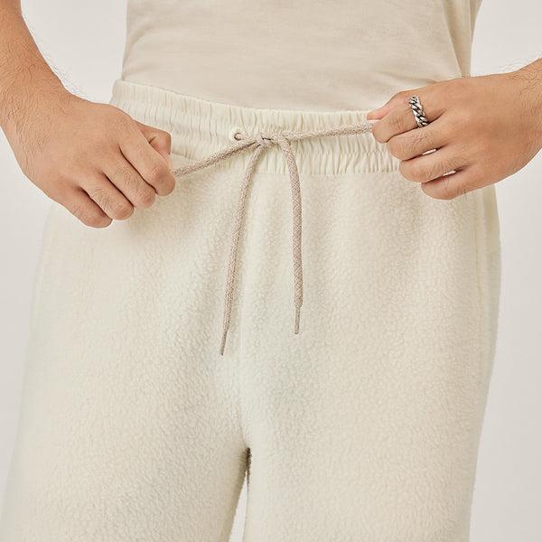 White Allbirds Fluff Fleece Men's Pants | IN1315OK