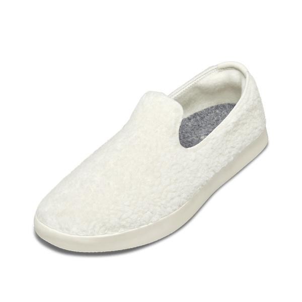 White Allbirds Wool Lounger Fluffs Men\'s Slip On Shoes | IN1091NW